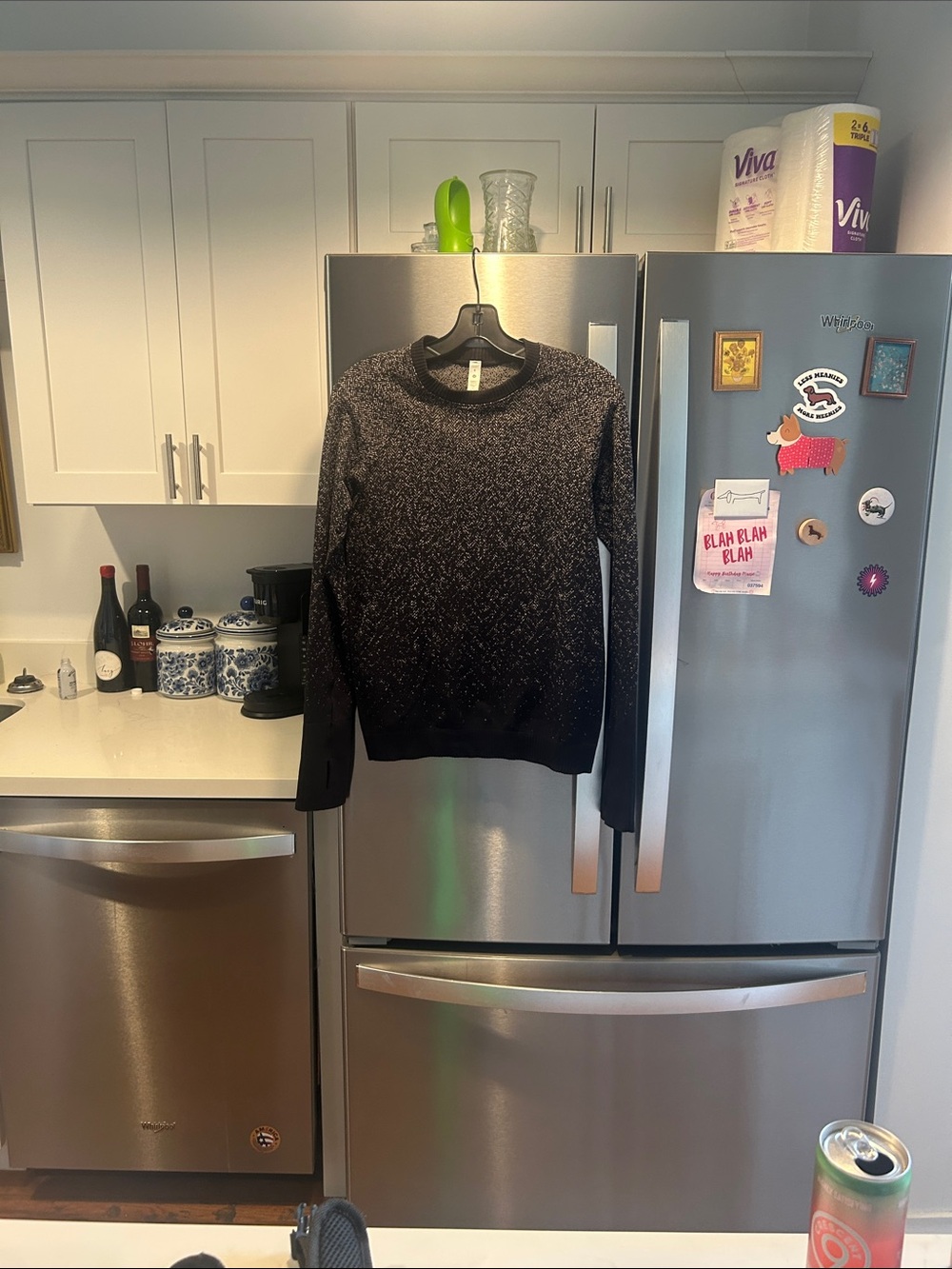 lululemon Black to Charcoal Ombre Crewneck workout top or Sweater